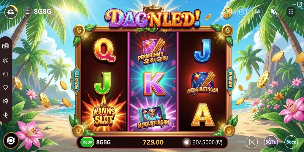 Tampilan gameplay menarik dari 8G8G dengan berbagai tema Slot.