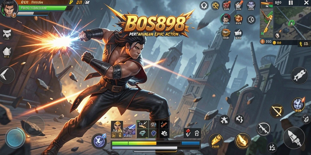 Tampilan permainan <strong>BOS898</strong> dengan aksi seru dan grafis menawan.