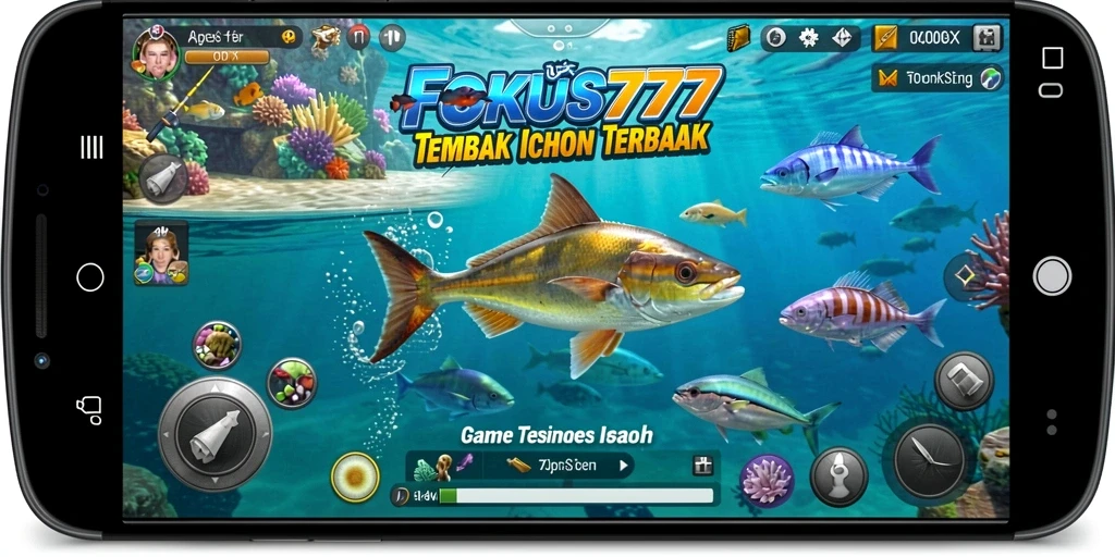 Tampilan gameplay seru dari FOKUS777 saat berburu ikan.