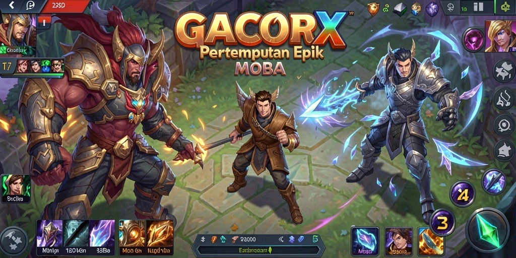 GACORX - tampilan penuh aksi pertempuran MOBA yang mendebarkan.