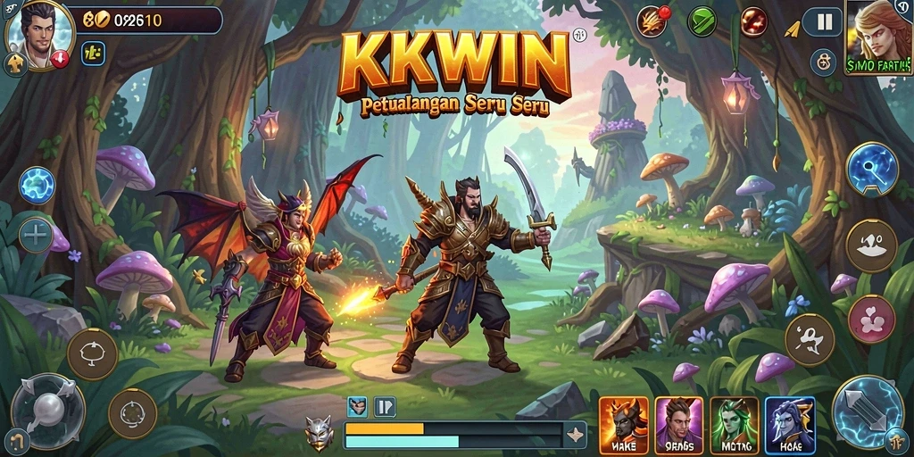 Tampilan gameplay KKWIN yang menakjubkan dan petualangan seru di dunia fantasi.