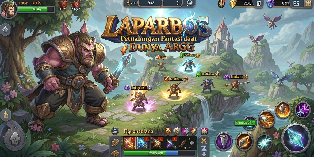 Tangkapan layar utama LAPARBOS menunjukkan aksi pertempuran seru di dunia ARPG.