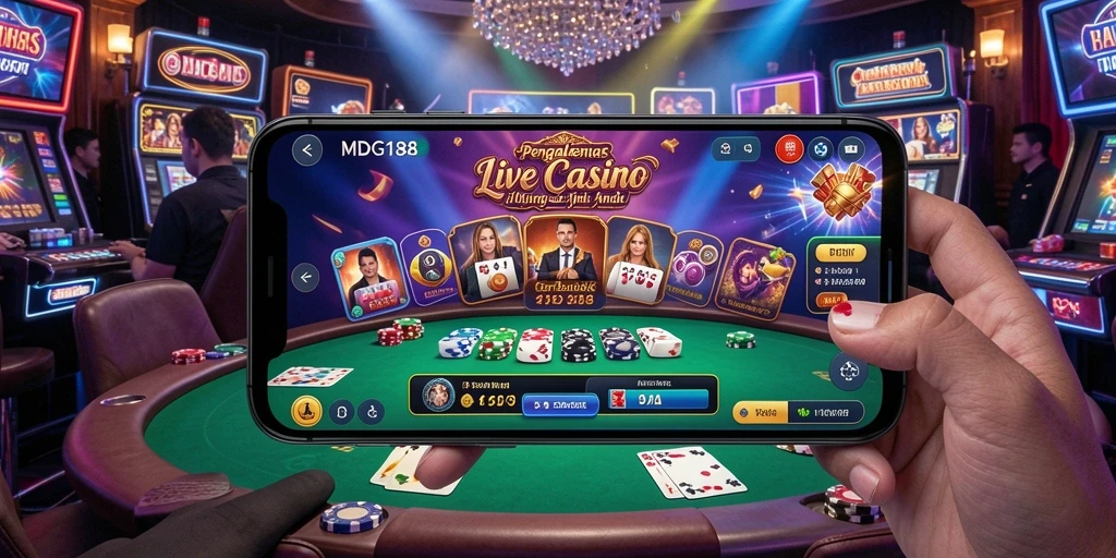 Tampilan menarik gameplay Live Casino MDG188 dengan dealer langsung.