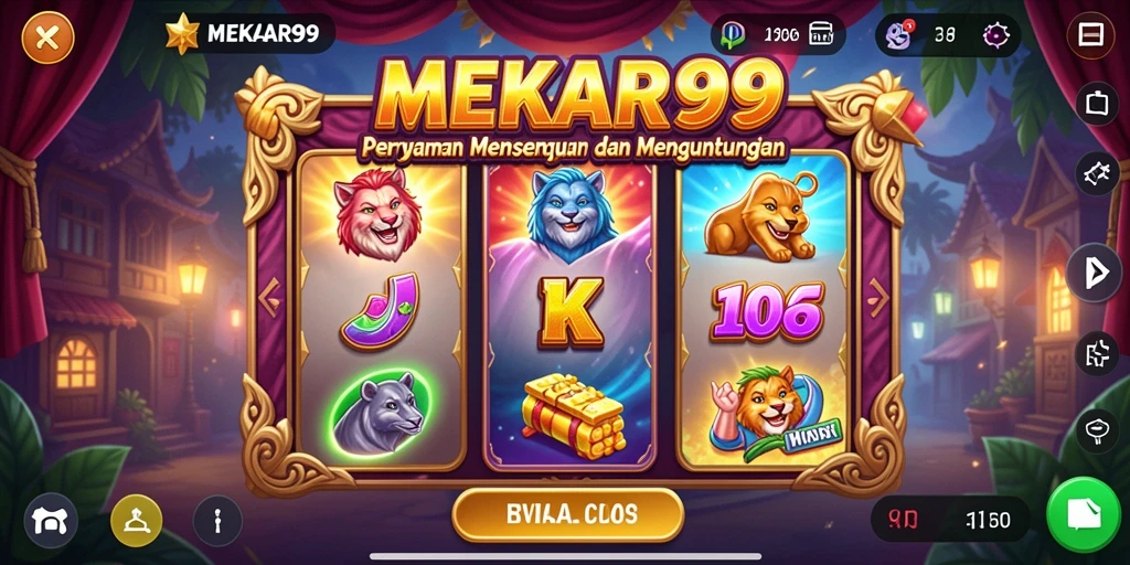 Tampilan gameplay MEKAR99 yang menarik dan penuh warna.