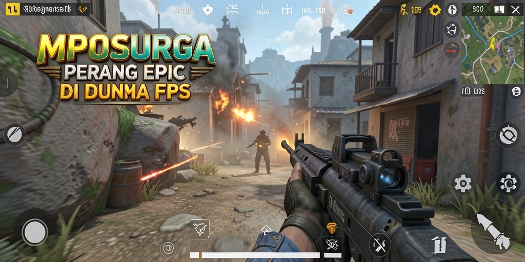 Gameplay MPOSURGA dengan aksi tembak-menembak yang intens.