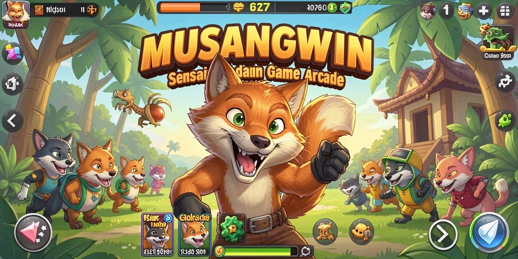 Screenshot gameplay MUSANGWIN menampilkan aksi seru dalam permainan Arcade.