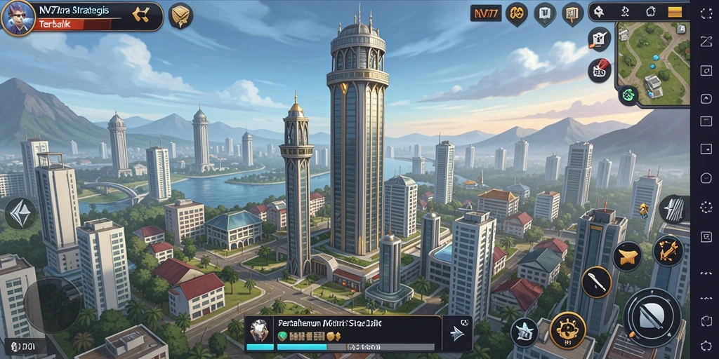 Screenshot gameplay NV77 menampilkan strategi menara yang mendebarkan.
