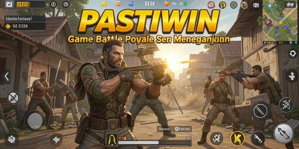 Gameplay Battle Royale PASTIWIN yang mendebarkan dan penuh strategi.