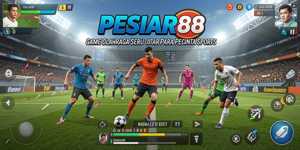 Tangkapan layar dari gameplay PESIAR88 yang menunjukkan aksi olahraga seru.