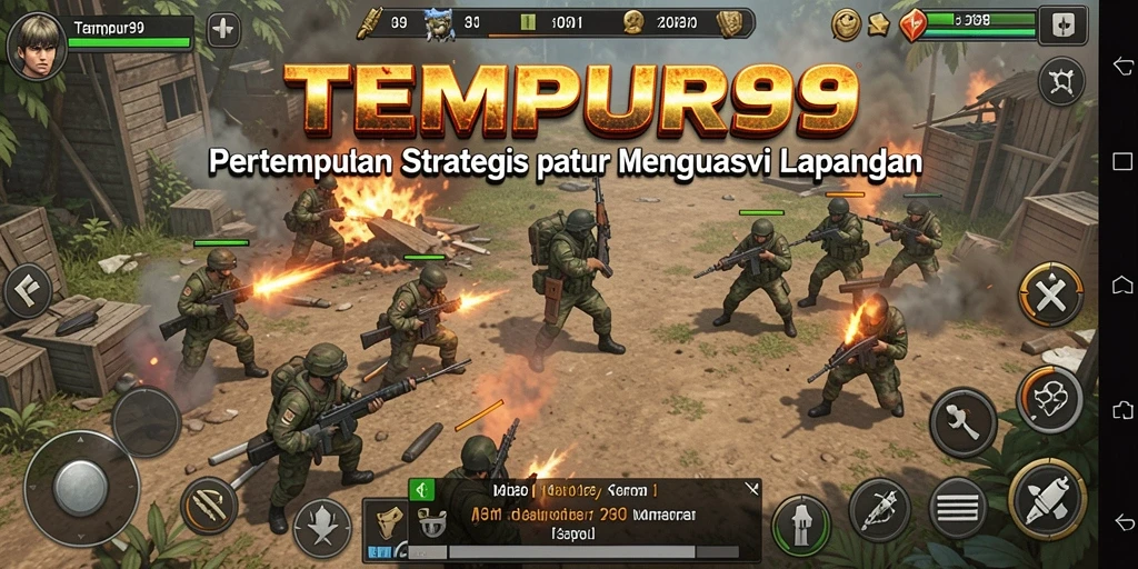 Menampilkan gameplay TEMPUR99 yang intens dan strategis.