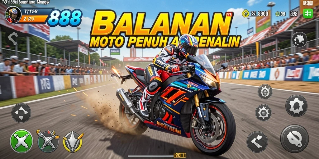 Screenshot gameplay TTT888 menampilkan aksi balapan motor yang seru.