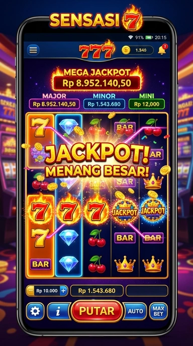 Tampilan antarmuka pengguna sensasi777 yang sederhana dan menarik.