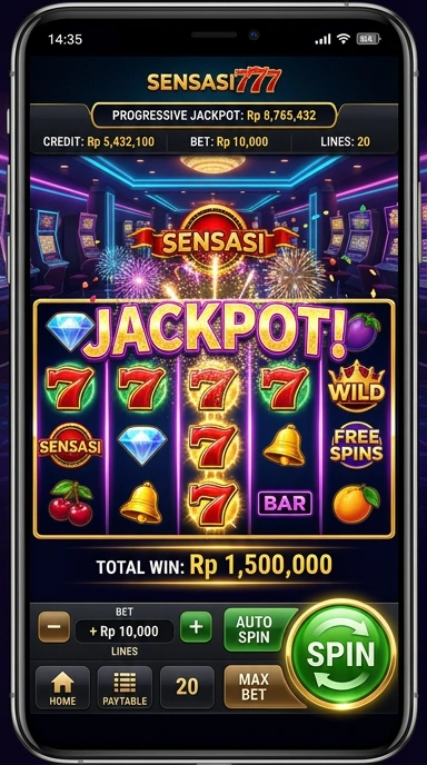 Screenshot aplikasi yang menunjukkan katalog aplikasi lengkap di sensasi777.